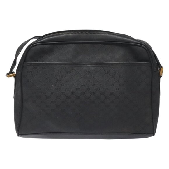 GUCCI Micro GG Supreme Shoulder Bag PVC Black Gold 001 22 1053 Auth BA3301 - Picture 3 of 16